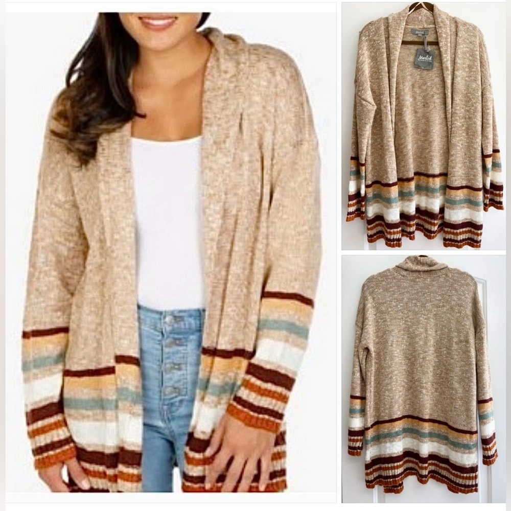 NWT!Marled Multicolor Striped Cardigan, XL
